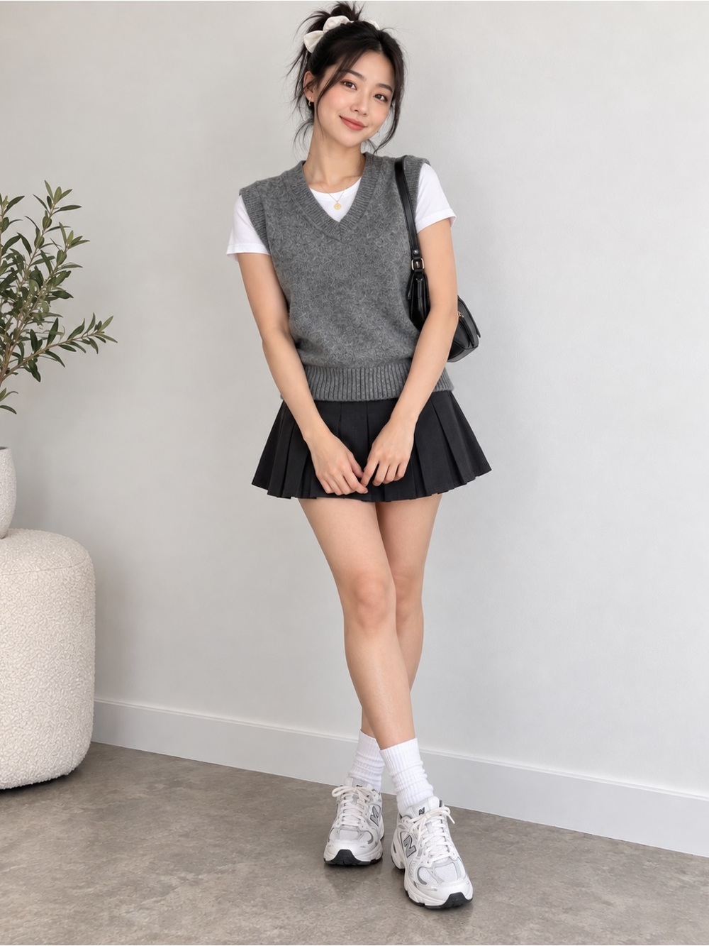 GU Gray V-Neck Knit Sweater Vest Size XL | 3 for $20